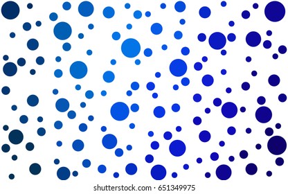 DARK BLUE vector banner set of circles, spheres. Donuts Background. Creative Design Templates. Technology halftone illustration.