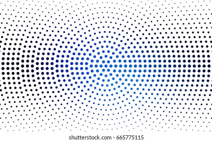 DARK BLUE vector banner set of circles, spheres. Donuts Background. Creative Design Templates. Technology halftone illustration.