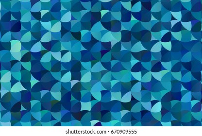 Dark BLUE vector banner with set of circles, dots. Donuts Background. Creative Design Template. Technological halftone illustration.