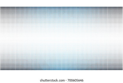 DARK BLUE vector banner set of circles, spheres. Donuts Background. Creative Design Templates. Technology halftone illustration.
