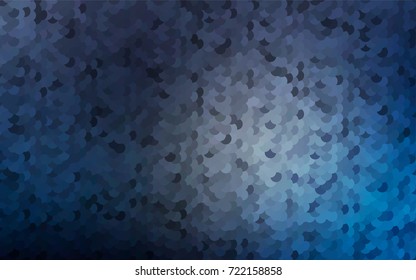 Dark BLUE vector banner with set of circles, dots. Donuts Background. Creative Design Template. Technological halftone illustration.