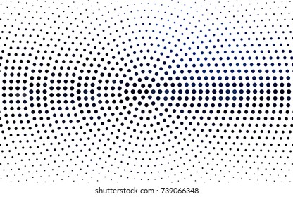 DARK BLUE vector banner set of circles, spheres. Donuts Background. Creative Design Templates. Technology halftone illustration.