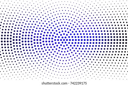 DARK BLUE vector banner set of circles, spheres. Donuts Background. Creative Design Templates. Technology halftone illustration.