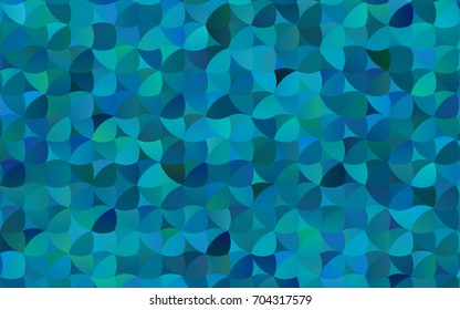 Dark BLUE vector banner with simi circles, spheres. Abstract spots. Background of Art bubbles in halftone style with colored gradient.