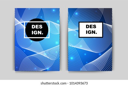 Dark BLUE vector banner for websites. Glitter abstract design concept with text box. Pattern for beautiful business cards, folders.