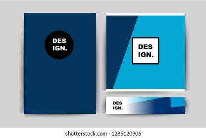 Dark BLUE vector banner for websites. Glitter abstract design concept with text box. Beautiful design for cover of notepads.