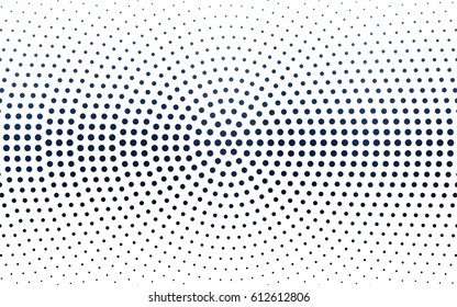 DARK BLUE vector banners set of circles, spheres. Abstract spots. Art Background of bubbles in halftone style with colored gradient.