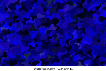 Dark BLUE vector bent background. Glitter abstract illustration with wry lines. The textured pattern can be used for background.