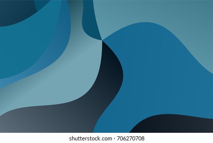 Dark BLUE vector bent pattern. Modern geometrical abstract illustration with gradient bandy lines. The polygonal design can be used for your web site.