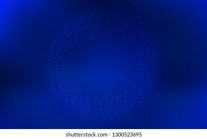 Dark BLUE vector blurred bright texture. Creative illustration in halftone style with gradient. Background for designs.