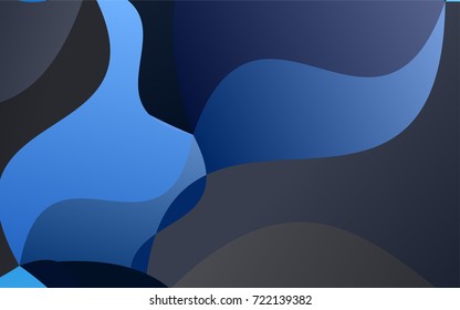 Dark BLUE vector blurred pattern. Creative illustration in halftone arched style with gradient. A new texture for your design.