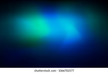 Dark BLUE vector blurred shine abstract cover. Creative illustration in halftone style with gradient. The template can be used as a background of a cell phone.