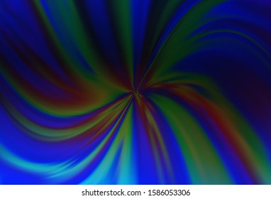 Dark BLUE vector blurred shine abstract template. An elegant bright illustration with gradient. Background for designs.
