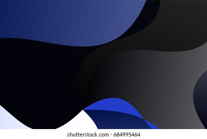 Dark BLUE vector blurry arched background. Colorful abstract illustration with gradient crooked lines. The completely new template can be used for your brand book.