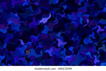 Dark BLUE vector blurry arched template. Modern geometrical abstract illustration with gradient bandy lines. A completely new template for your business design.