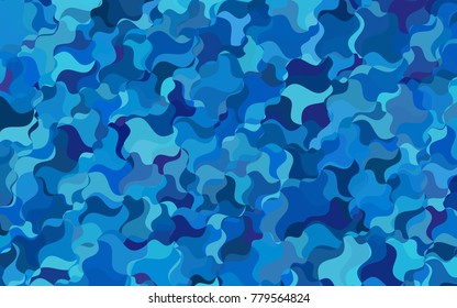 Dark BLUE vector blurry arched background. A vague circumflex abstract illustration with gradient. The pattern of blurred lines for your business design.