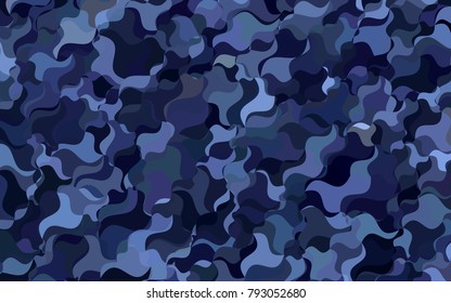 Dark BLUE vector blurry arched pattern. Geometric illustration in Origami style with gradient.  A completely new template for your business design.
