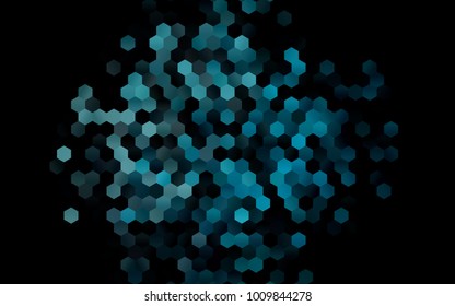 Dark BLUE vector blurry hexagon background design. Geometric background in Origami style with gradient. 