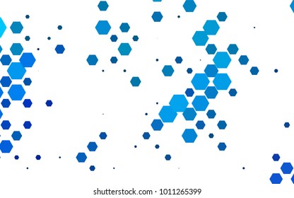 Dark BLUE vector blurry hexagon background design. Geometric background in Origami style with gradient. 