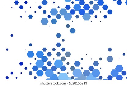 Dark BLUE vector blurry hexagon background design. Geometric background in Origami style with gradient. 
