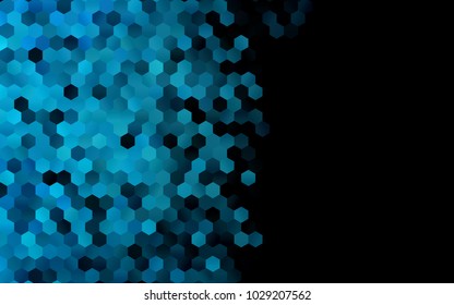 Dark BLUE vector blurry hexagon background design. Geometric background in Origami style with gradient. 