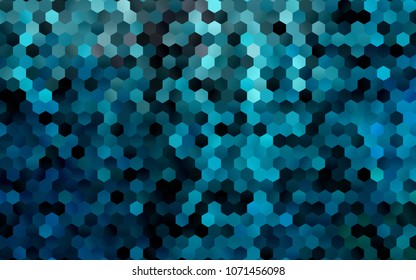 Dark BLUE vector blurry hexagon background design. Geometric background in Origami style with gradient. 