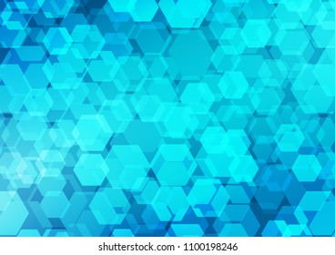 Dark BLUE vector blurry hexagon background. Creative geometric illustration in Origami style with gradient. A new texture for your design.