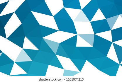 Dark BLUE vector blurry hexagon blurry triangle. Geometric illustration in Origami style with gradient.  The template can be used as a background for cell phones.