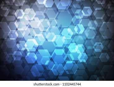 Dark BLUE vector blurry hexagon background. Colorful abstract illustration with gradient. The template can be used as a background for cell phones.