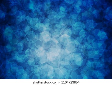 Dark BLUE vector blurry hexagon pattern. Geometric illustration in Origami style with gradient.  The elegant pattern can be used as part of a brand book.