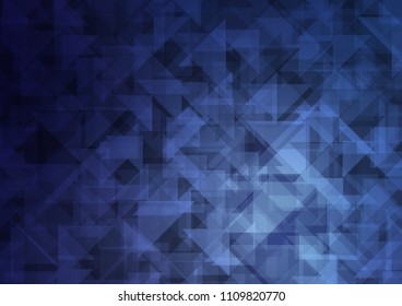 Dark BLUE vector blurry hexagon blurry triangle. Shining colored illustration in a Brand new style. The polygonal design can be used for your web site.