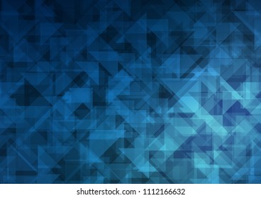 Dark BLUE vector blurry hexagon blurry triangle. A completely new color illustration in a vague style. Brand new design for your business.