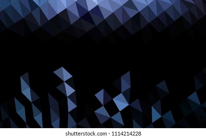Dark BLUE vector blurry hexagon pattern. A vague abstract illustration with gradient. The best triangular design for your business.