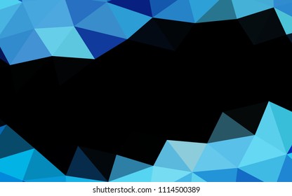 Dark BLUE vector blurry hexagon blurry triangle. Shining colored illustration in a Brand new style. The textured pattern can be used for background.