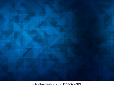 Dark BLUE vector blurry hexagon texture. Brand new colored illustration in blurry style with gradient. The best triangular design for your business.