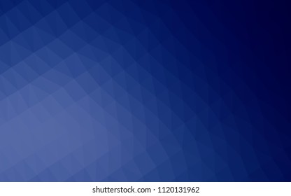 Dark BLUE vector blurry hexagon template. Geometric illustration in Origami style with gradient.  Brand new design for your business.