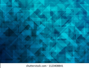 Dark BLUE vector blurry hexagon blurry triangle. A vague abstract illustration with gradient. The elegant pattern can be used as part of a brand book.