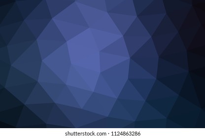 Dark BLUE vector blurry hexagon blurry triangle. An elegant bright illustration with gradient. The polygonal design can be used for your web site.