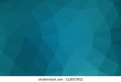 Dark BLUE vector blurry hexagon blurry triangle. Creative geometric illustration in Origami style with gradient. The best triangular design for your business.