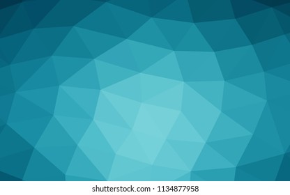 Dark BLUE vector blurry hexagon blurry triangle. Geometric illustration in Origami style with gradient.  The completely new template can be used for your brand book.