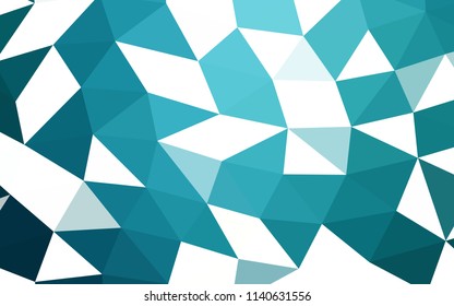 Dark BLUE vector blurry hexagon blurry triangle. Triangular geometric sample with gradient.  Triangular pattern for your business design.