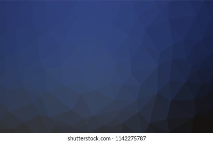 Dark BLUE vector blurry hexagon template. Geometric illustration in Origami style with gradient.  The polygonal design can be used for your web site.