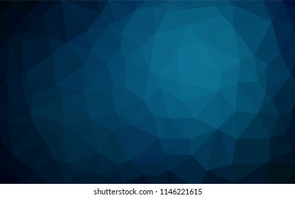 Dark BLUE vector blurry hexagon pattern. Geometric illustration in Origami style with gradient.  The elegant pattern can be used as part of a brand book.