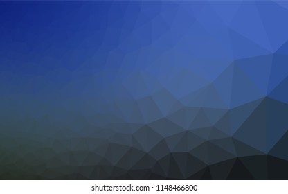 Dark BLUE vector blurry hexagon pattern. Geometric illustration in Origami style with gradient.  The elegant pattern can be used as part of a brand book.