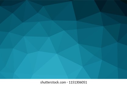 Dark BLUE vector blurry hexagon pattern. Geometric illustration in Origami style with gradient.  The textured pattern can be used for background.