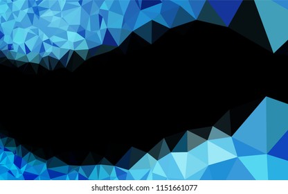 Dark BLUE vector blurry hexagon pattern. Shining colored illustration in a Brand new style. The best triangular design for your business.