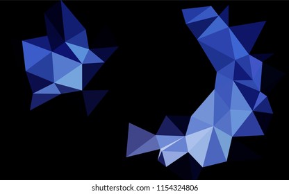 Dark BLUE vector blurry hexagon template. Creative geometric illustration in Origami style with gradient. The best triangular design for your business.