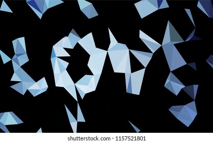 Dark BLUE vector blurry hexagon template. Shining illustration, which consist of triangles. The best triangular design for your business.