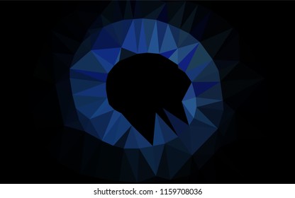 Dark BLUE vector blurry hexagon template. A sample with polygonal shapes. The polygonal design can be used for your web site.