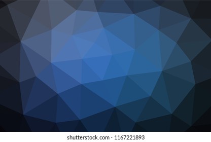 Dark BLUE vector blurry hexagon pattern. Creative illustration in halftone style with gradient. The completely new template can be used for your brand book.